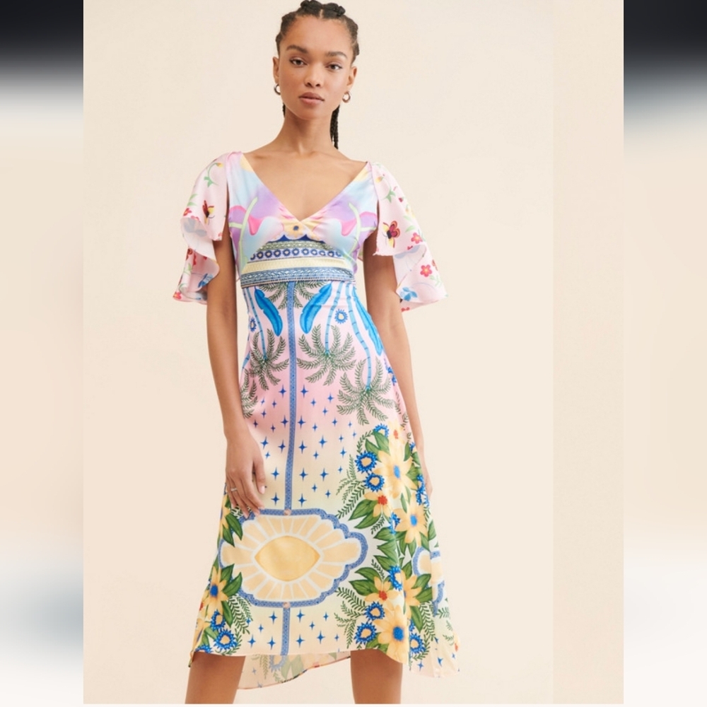 Camille Satin Midi Dress Purchased From NULLY XL fits 12/14 Best